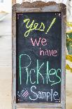 Bandera, Texas, USA. Chalkboard sign for pickles in the Texas Hill Country.-Emily Wilson-Photographic Print