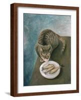 Emily with Three Trout-Patricia O'Brien-Framed Giclee Print