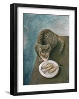 Emily with Three Trout-Patricia O'Brien-Framed Giclee Print