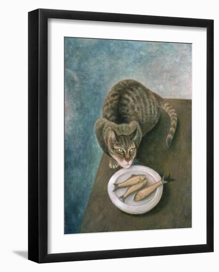 Emily with Three Trout-Patricia O'Brien-Framed Giclee Print