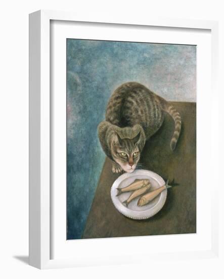 Emily with Three Trout-Patricia O'Brien-Framed Giclee Print