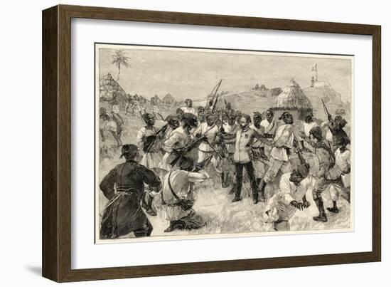 Emin Pasha under Attack-E.a. Tilly-Framed Art Print