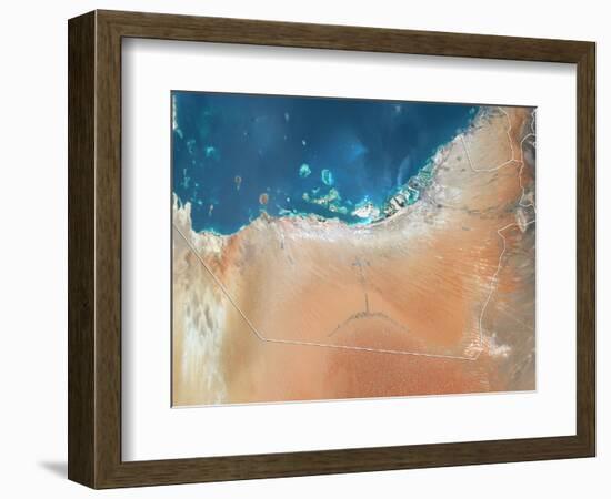 Emirate of Abu Dhabi, Satellite Image-null-Framed Photographic Print