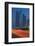 Emirate Towers and Car Tail Lights at Night, Abu Dhabi, United Arab Emirates, Middle East-Frank Fell-Framed Photographic Print