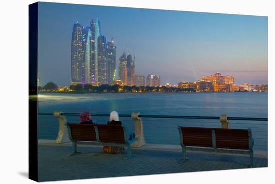 Emirate Towers and Emirates Palace at Night, Abu Dhabi, United Arab Emirates, Middle East-Frank Fell-Stretched Canvas
