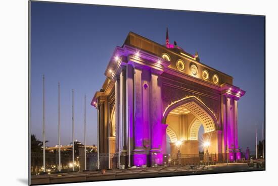 Emirates Palace Hotel Entrance, Abu Dhabi, United Arab Emirates, Middle East-Angelo Cavalli-Mounted Photographic Print