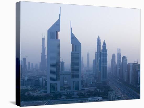 Emirates Towers, Sheik Zayed Road Area, Dubai, United Arab Emirates-Walter Bibikow-Stretched Canvas