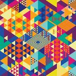 Background with Decorative Geometric and Abstract Elements. Vector Illustration.-emirilen-Stretched Canvas