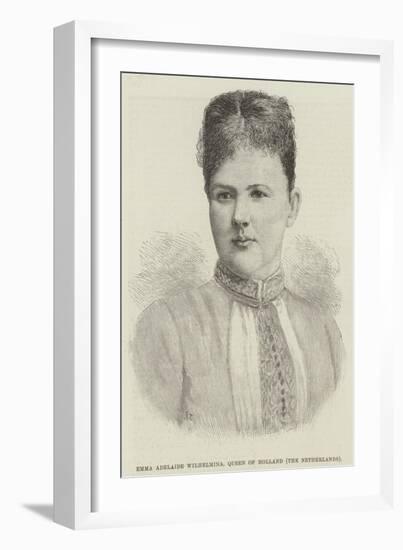 Emma Adelaide Wilhelmina, Queen of Holland, the Netherlands-null-Framed Giclee Print