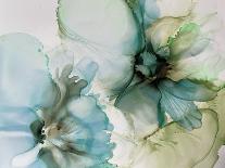 Sage And Teal Flowers 1-Emma Catherine Debs-Art Print