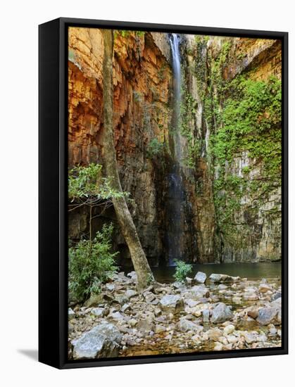 Emma Falls, Emma Gorge, Kimberley, Western Australia, Australia, Pacific-Schlenker Jochen-Framed Stretched Canvas