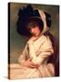 Emma Hart, Later Lady Hamilton, in a Straw Hat, C.1782-94-George Romney-Stretched Canvas