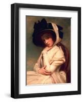 Emma Hart, Later Lady Hamilton, in a Straw Hat, C.1782-94-George Romney-Framed Giclee Print