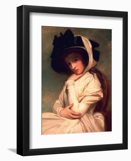 Emma Hart, Later Lady Hamilton, in a Straw Hat, C.1782-94-George Romney-Framed Giclee Print