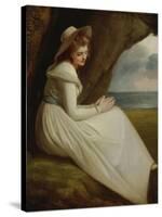 Emma, Lady Hamilton-George Romney-Stretched Canvas