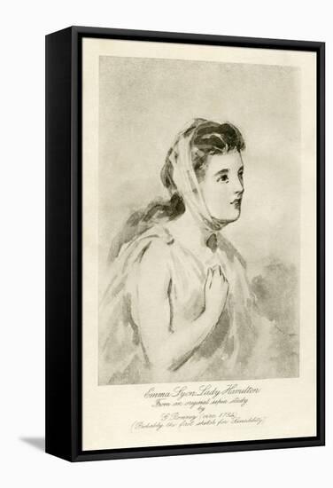 Emma Lady Hamilton-George Romney-Framed Stretched Canvas