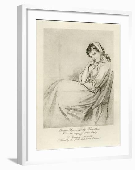 Emma Lady Hamilton-George Romney-Framed Giclee Print