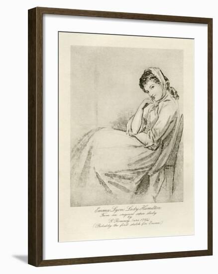 Emma Lady Hamilton-George Romney-Framed Giclee Print