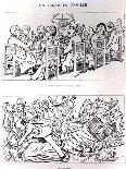 Caricature of a Family Dinner Before and after Having Talked About the Dreyfus Affair, circa 1894-Emmanuel Poire Caran D'ache-Framed Giclee Print