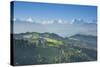 Emmental Valley and Swiss Alps in the Background, Berner Oberland, Switzerland-Jon Arnold-Stretched Canvas