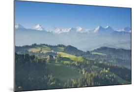 Emmental Valley and Swiss Alps in the Background, Berner Oberland, Switzerland-Jon Arnold-Mounted Photographic Print