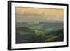 Emmental Valley and Swiss Alps in the Background, Berner Oberland, Switzerland-Jon Arnold-Framed Photographic Print