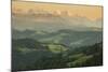 Emmental Valley and Swiss Alps in the Background, Berner Oberland, Switzerland-Jon Arnold-Mounted Photographic Print