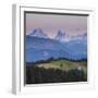 Emmental Valley and Swiss Alps in the Background, Berner Oberland, Switzerland-Jon Arnold-Framed Photographic Print