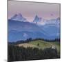 Emmental Valley and Swiss Alps in the Background, Berner Oberland, Switzerland-Jon Arnold-Mounted Photographic Print