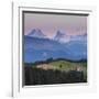 Emmental Valley and Swiss Alps in the Background, Berner Oberland, Switzerland-Jon Arnold-Framed Photographic Print