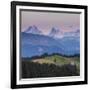 Emmental Valley and Swiss Alps in the Background, Berner Oberland, Switzerland-Jon Arnold-Framed Photographic Print