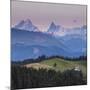 Emmental Valley and Swiss Alps in the Background, Berner Oberland, Switzerland-Jon Arnold-Mounted Photographic Print