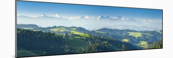 Emmental Valley and Swiss Alps in the Background, Berner Oberland, Switzerland-Jon Arnold-Mounted Photographic Print