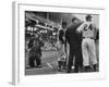 Emmet Kelly at Dodgers Game as Pirates Player Dick Groat and Dodger Manager Walter Alston confer-Yale Joel-Framed Premium Photographic Print