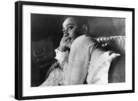 Emmett Till Lying on His Bed in His Chicago Home in 1955-null-Framed Photo