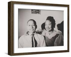 Emmett Till with His Mother, Mamie Bradley, Ca. 1950-null-Framed Photo