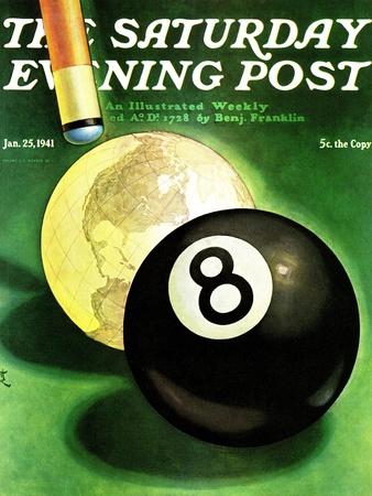 "World as Cue Ball," Saturday Evening Post Cover, January 25, 1941