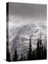 Emmons Glacier Reflects a Bit of Sunlight as Clouds Cover the Summit of Mount Rainier-John Froschauer-Stretched Canvas