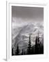 Emmons Glacier Reflects a Bit of Sunlight as Clouds Cover the Summit of Mount Rainier-John Froschauer-Framed Photographic Print