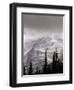 Emmons Glacier Reflects a Bit of Sunlight as Clouds Cover the Summit of Mount Rainier-John Froschauer-Framed Photographic Print