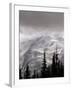 Emmons Glacier Reflects a Bit of Sunlight as Clouds Cover the Summit of Mount Rainier-John Froschauer-Framed Photographic Print