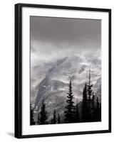 Emmons Glacier Reflects a Bit of Sunlight as Clouds Cover the Summit of Mount Rainier-John Froschauer-Framed Photographic Print