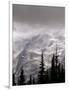 Emmons Glacier Reflects a Bit of Sunlight as Clouds Cover the Summit of Mount Rainier-John Froschauer-Framed Photographic Print