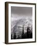 Emmons Glacier Reflects a Bit of Sunlight as Clouds Cover the Summit of Mount Rainier-John Froschauer-Framed Photographic Print