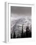 Emmons Glacier Reflects a Bit of Sunlight as Clouds Cover the Summit of Mount Rainier-John Froschauer-Framed Photographic Print