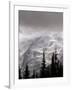 Emmons Glacier Reflects a Bit of Sunlight as Clouds Cover the Summit of Mount Rainier-John Froschauer-Framed Photographic Print