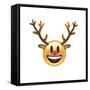 Emoji Big Smile Reindeer-Ali Lynne-Framed Stretched Canvas