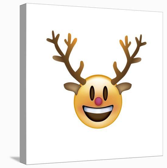 Emoji Big Smile Reindeer-Ali Lynne-Stretched Canvas