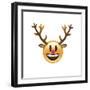 Emoji Big Smile Reindeer-Ali Lynne-Framed Giclee Print