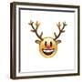 Emoji Big Smile Reindeer-Ali Lynne-Framed Giclee Print